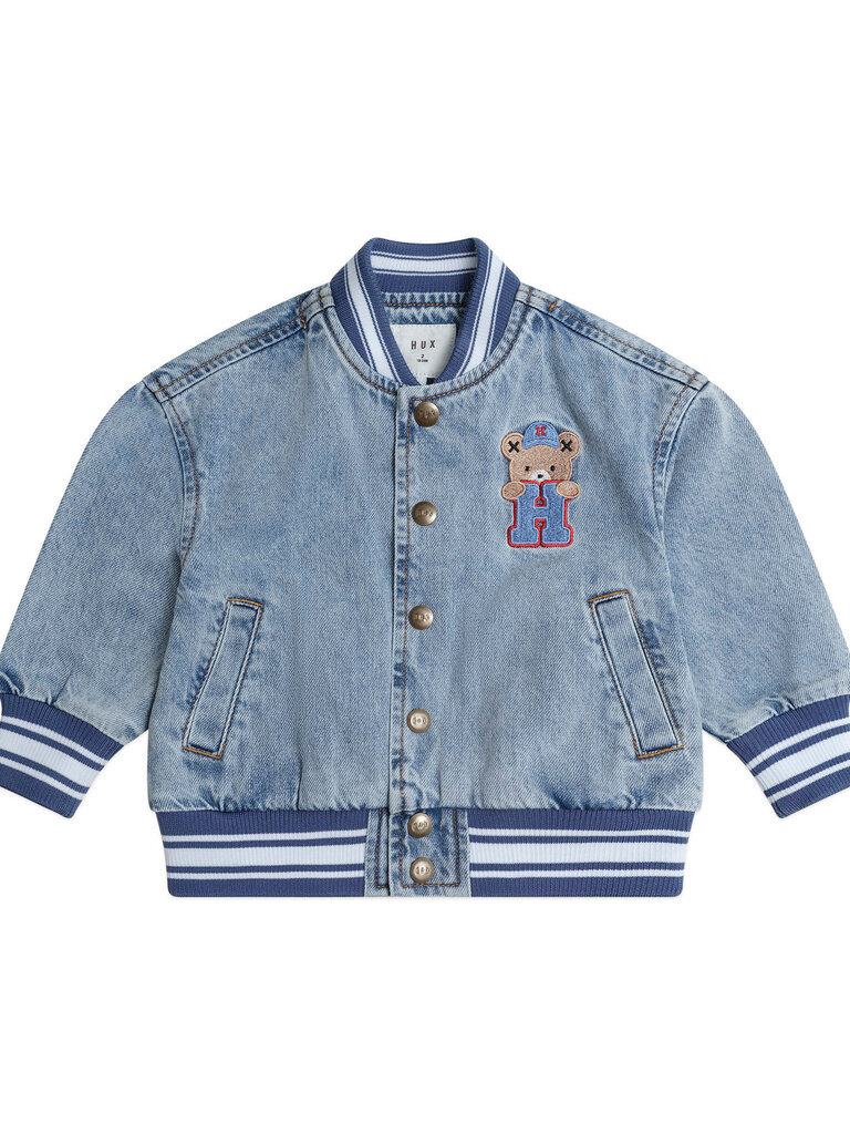 HUXBABY Dreamy Denim Varsity Bomber