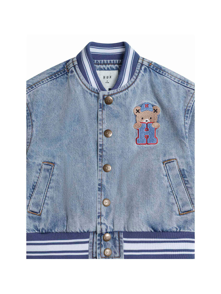 HUXBABY Dreamy Denim Varsity Bomber