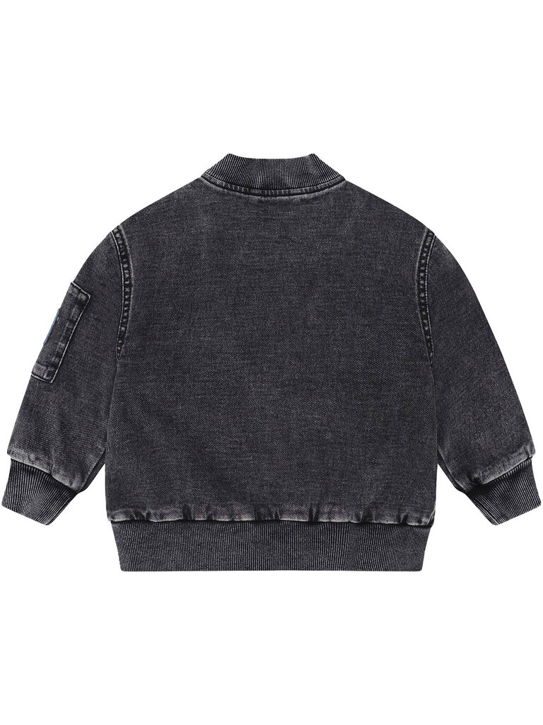 HUXBABY Black Knit Denim Patches Jacket