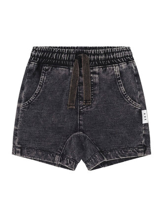 HUXBABY Black Knit Denim Gusset Short