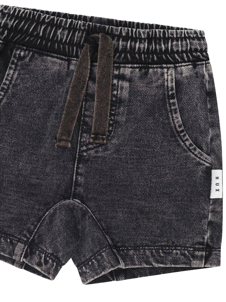 HUXBABY Black Knit Denim Gusset Short