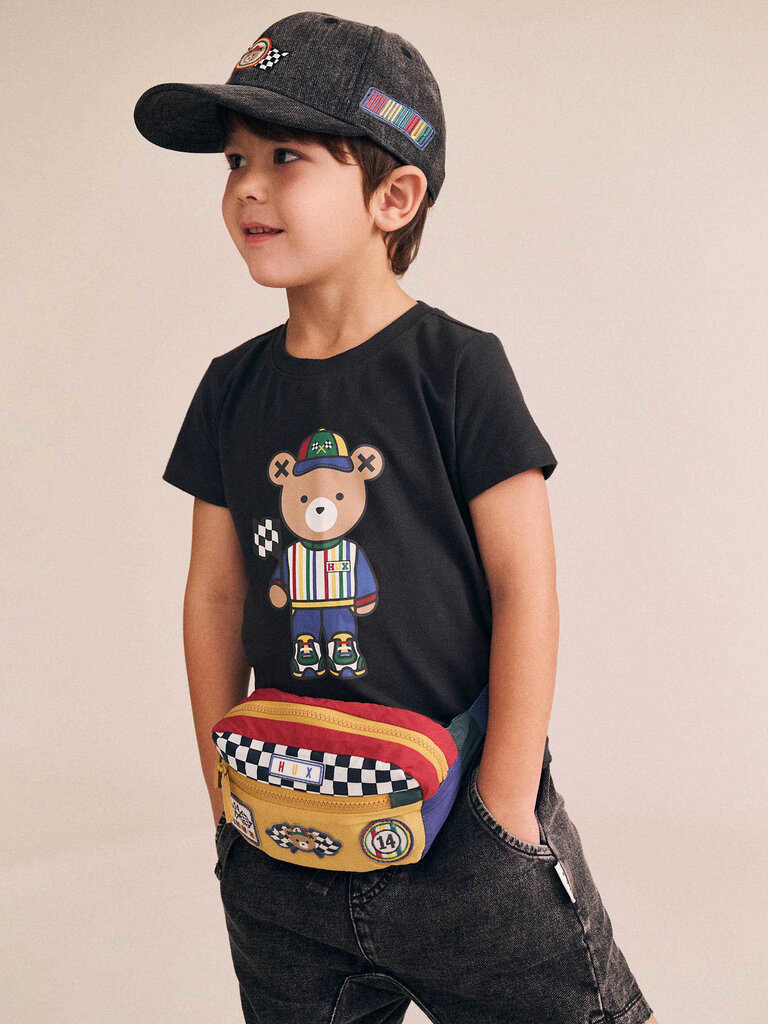 HUXBABY Black Knit Denim Gusset Short