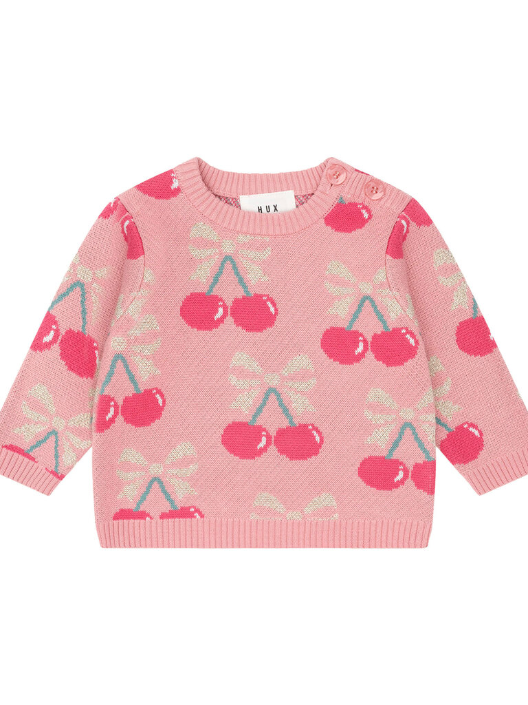 HUXBABY Cherry Bow Pullover