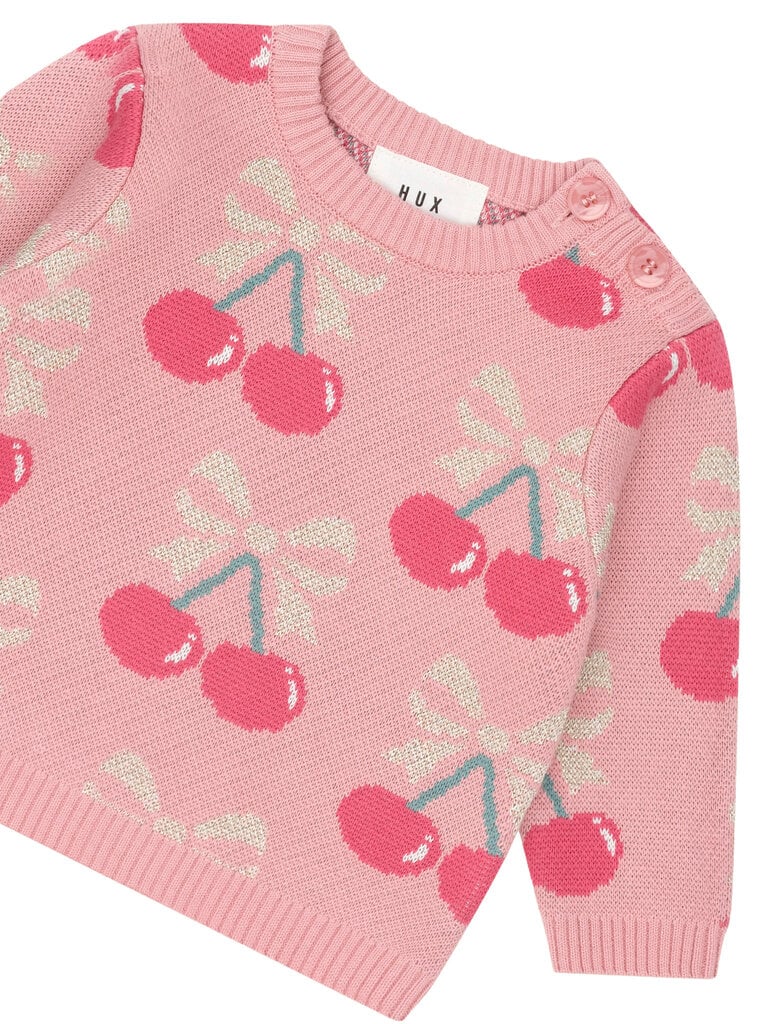 HUXBABY Cherry Bow Pullover