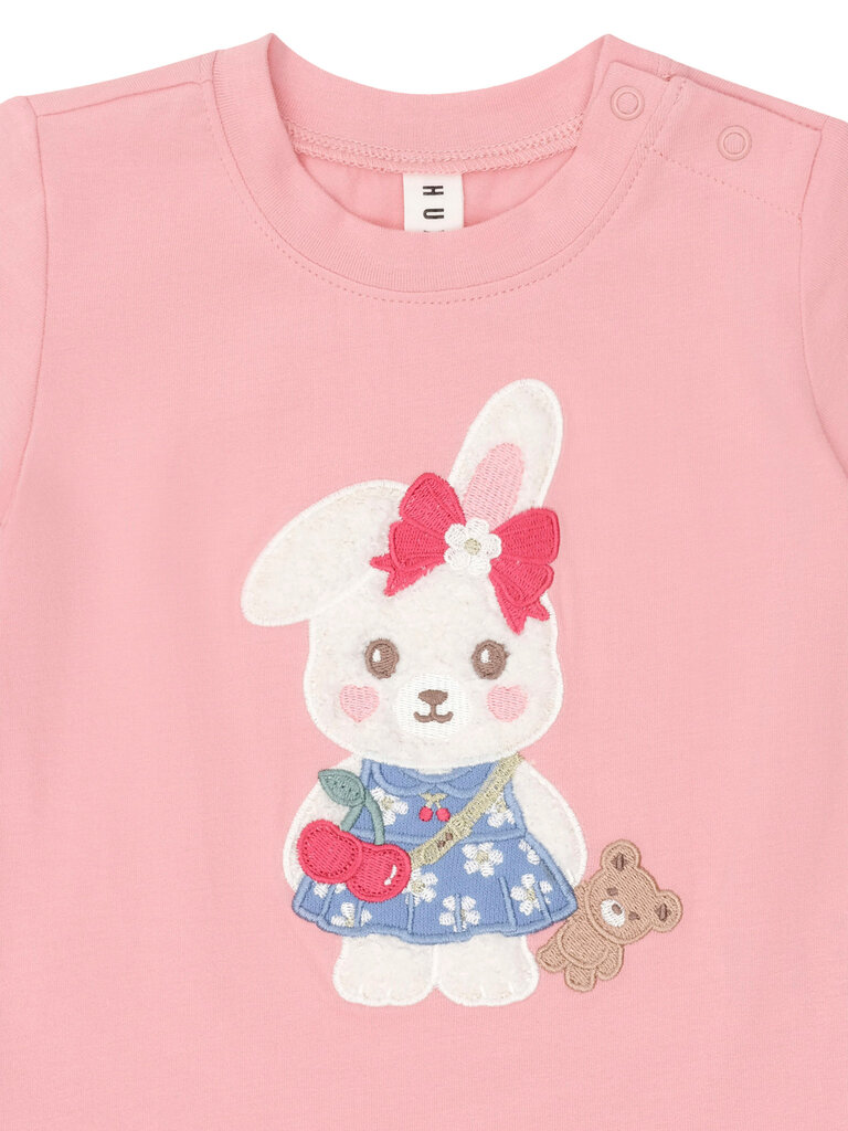 HUXBABY Flower Field Bunny Tee
