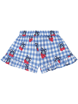 HUXBABY Cherry Gingham Skort