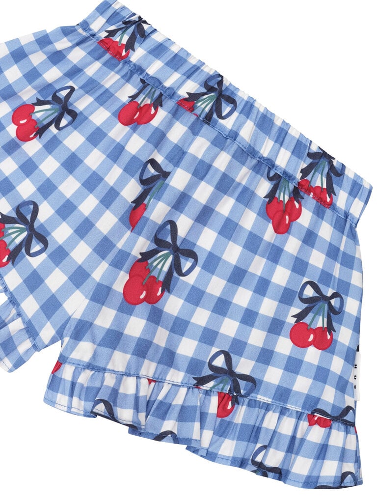 HUXBABY Cherry Gingham Skort