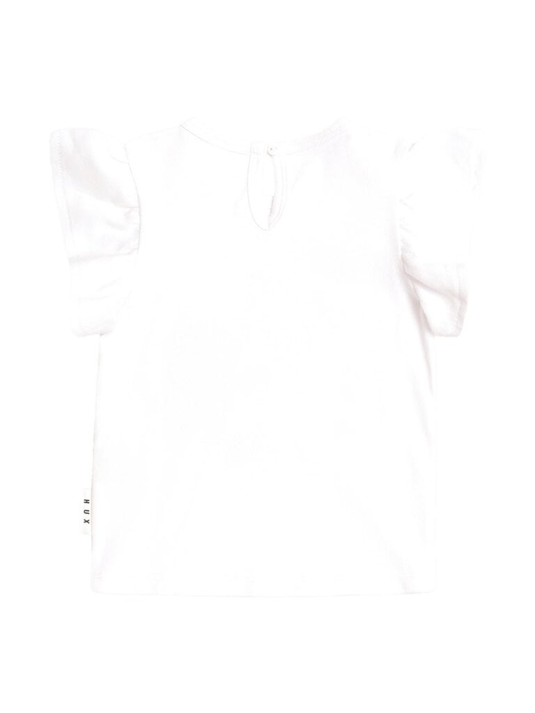 HUXBABY Cherry Bow Frill Sleeve Tee