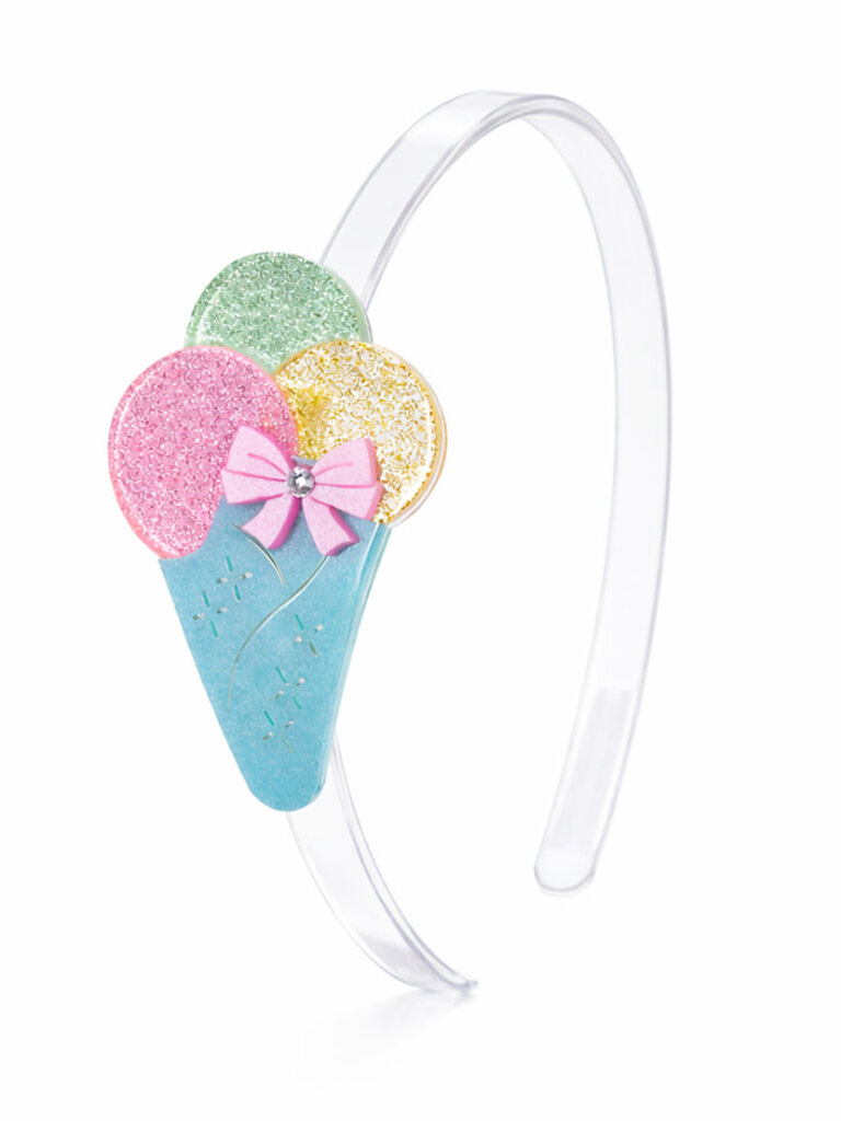 Lilies and Roses Pastel Glitter Ice Cream Headband