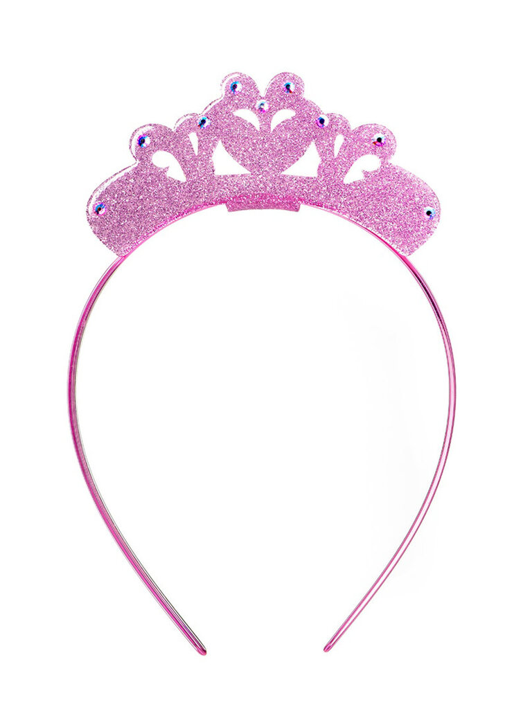 Lilies and Roses Pink Glitter Crown Headband