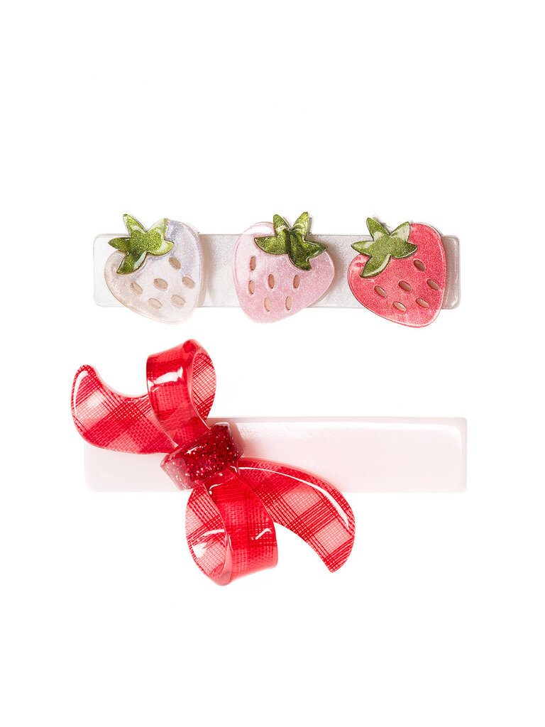 Lilies and Roses Pink Strawberries Clip Set