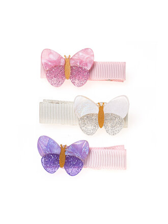 Lilies and Roses Little Shimmer Butterflies Hair Clips