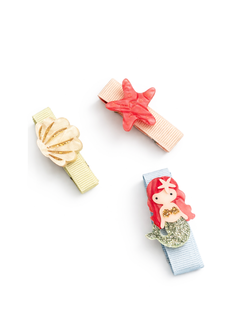 Lilies and Roses Little Shells and Mermaid Hair Clips