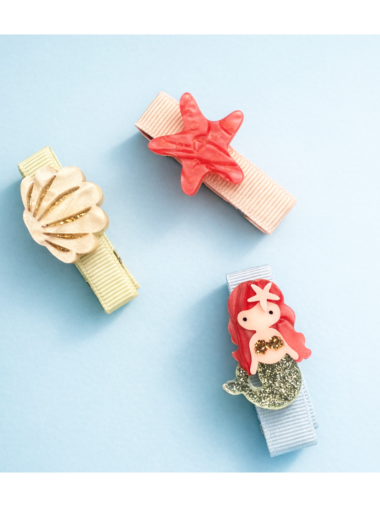 Lilies and Roses Little Shells and Mermaid Hair Clips