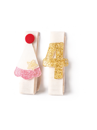 Lilies and Roses Little Party Hat 4 Hair Clips