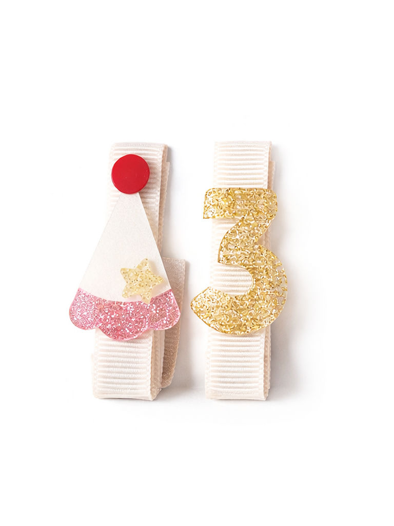 Lilies and Roses Little Party Hat 3 Hair Clips