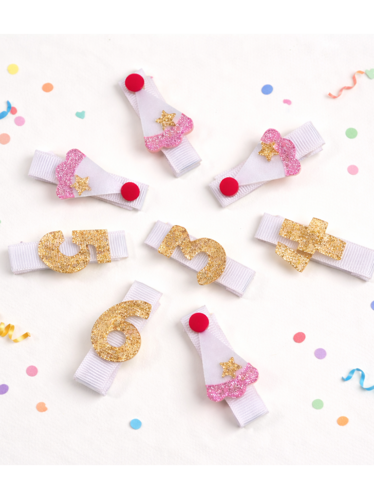 Lilies and Roses Little Party Hat 3 Hair Clips