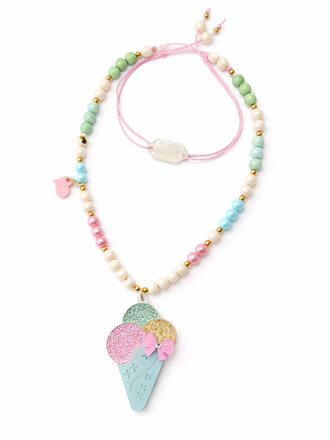 Lilies and Roses Pastel Glitter Ice Cream Necklace