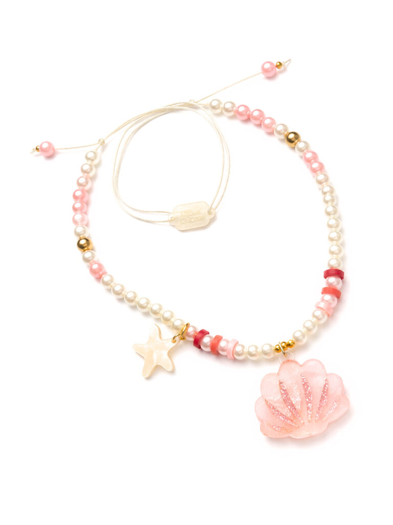 Lilies and Roses Seashell Pink Necklace