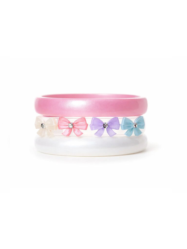 Lilies and Roses Pastel Bows Bangle Set