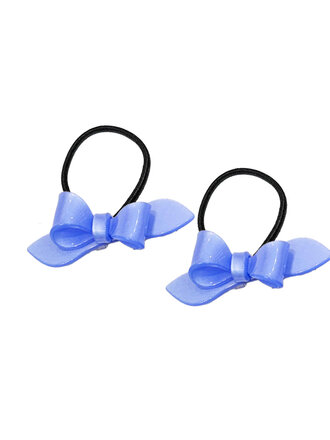 Lilies and Roses Satin Blue Bows Ponytails
