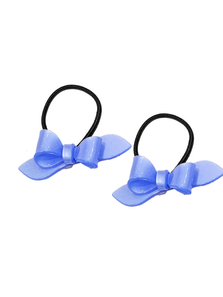 Lilies and Roses Satin Blue Bows Ponytails