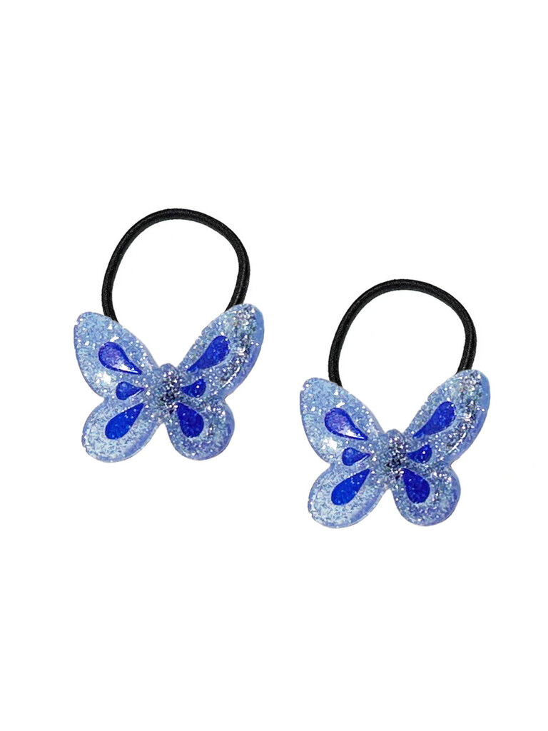 Lilies and Roses Blue Shimmer Butterfly Ponytails