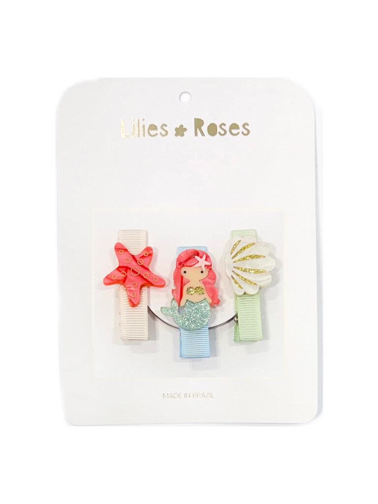 Lilies and Roses Little Shells and Mermaid Hair Clips