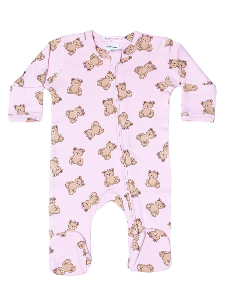 Baby Steps Princess Bear Zipper Footie