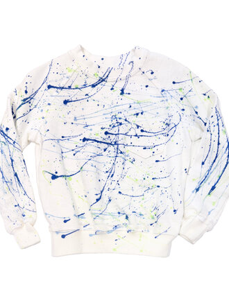 Californian Vintage White Splatter Crew Sweatshirt
