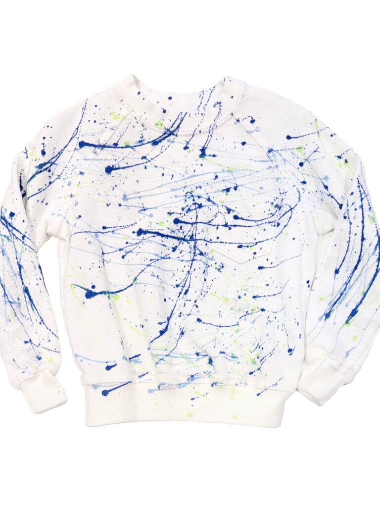 Californian Vintage White Splatter Crew Sweatshirt