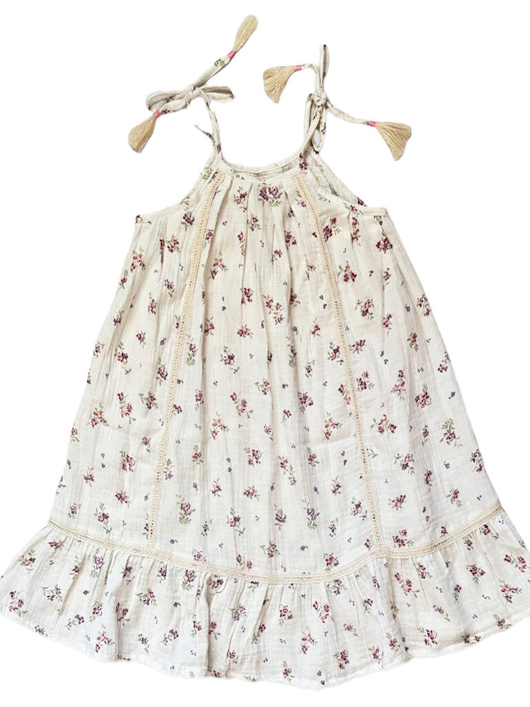 Bela & Nuni Vanilla Floral Loose Lace Frill Dress