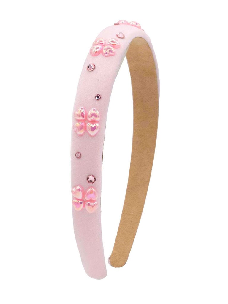 Bari Lynn Crystallized Thin Satin Heart Headband