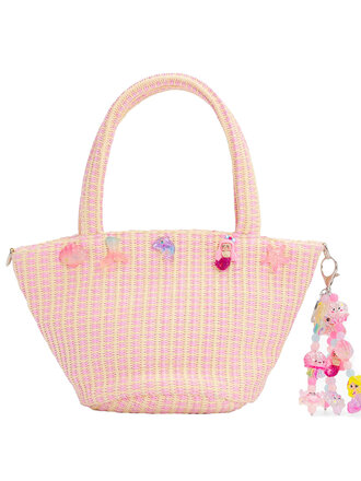 Bari Lynn Mermaid Charm Raffia Bag