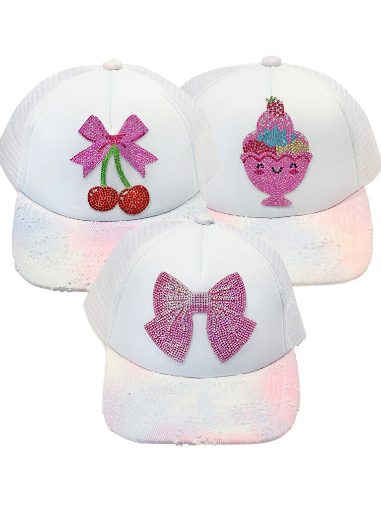 Bari Lynn Crystalized Emoji Tie Dye Trucker Hat