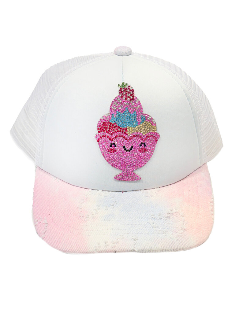 Bari Lynn Crystalized Emoji Tie Dye Trucker Hat