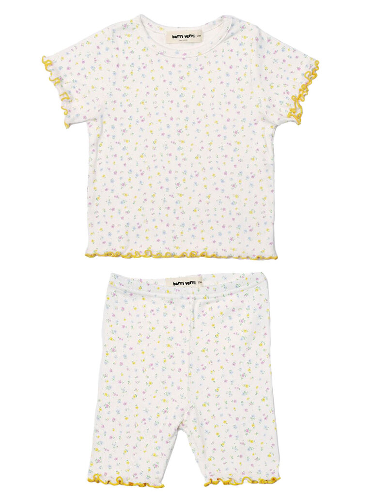 Petite Hailey Yellow Floral Ruffle Set
