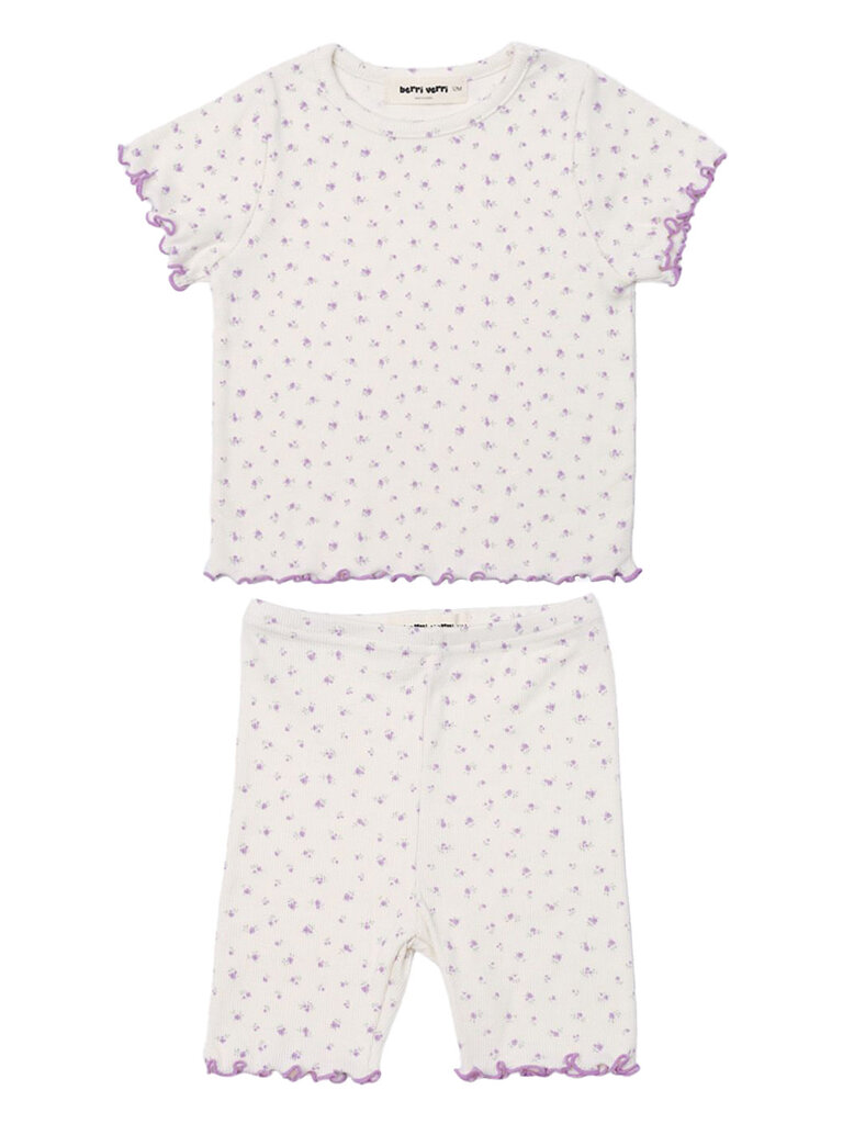 Petite Hailey Purple Floral Ruffle Set