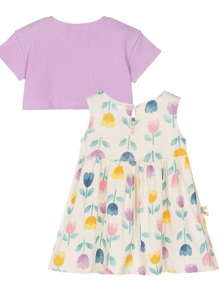 Mayoral Floral Dress Cardigan Set