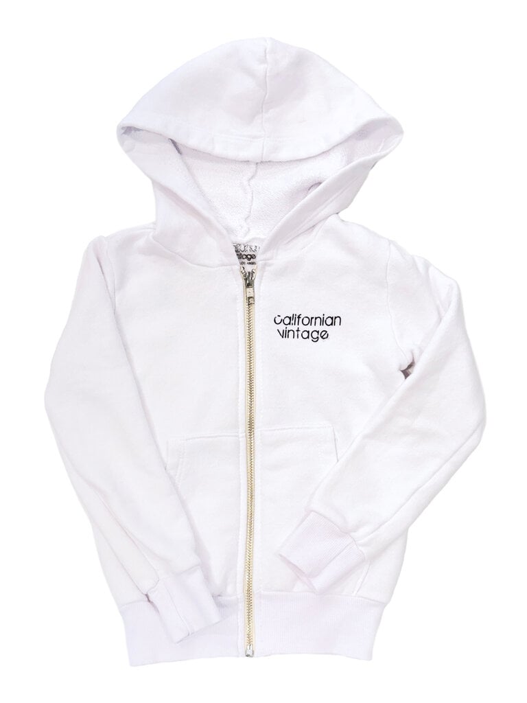 Californian Vintage HEARTS White Zip Up Hoodie