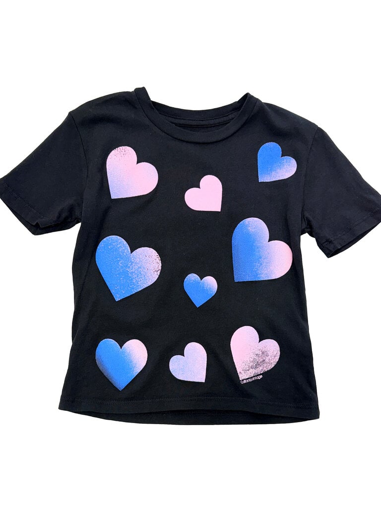 Californian Vintage HEARTS Black T-Shirt