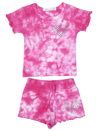 Baby Steps Pink Tie Dye Tee and Shorts Set