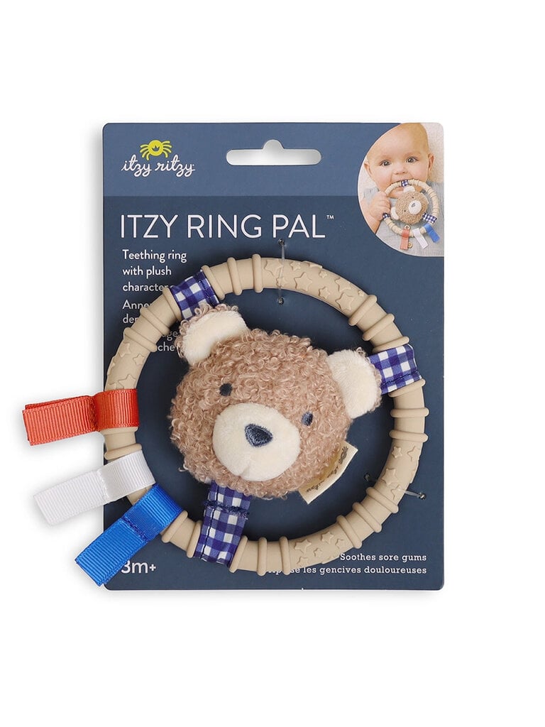 itzy ritzy Taupe Bear Teething Ring