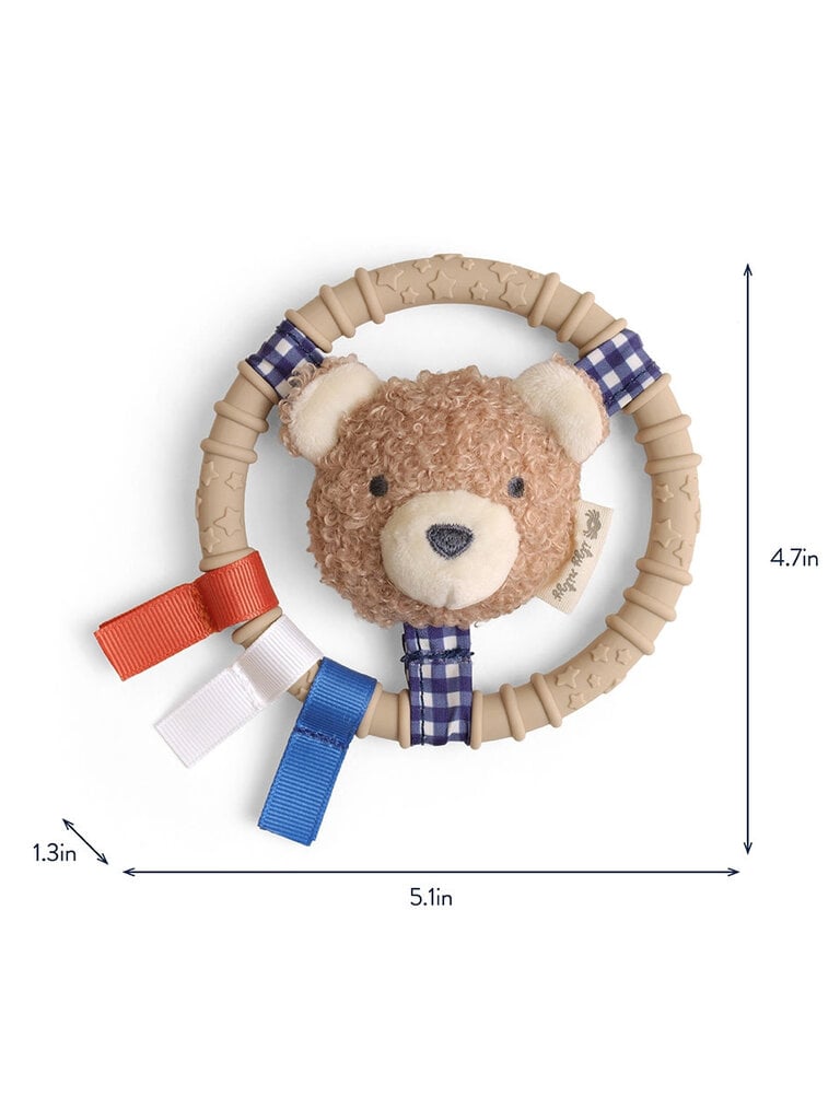 itzy ritzy Taupe Bear Teething Ring
