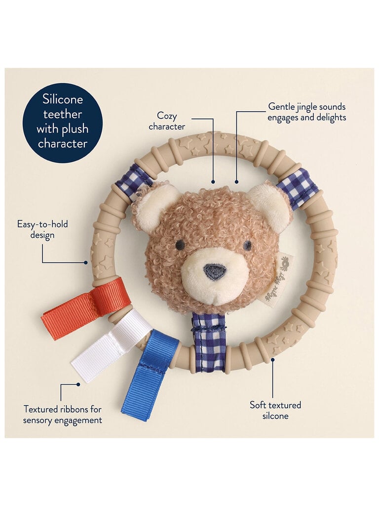itzy ritzy Taupe Bear Teething Ring