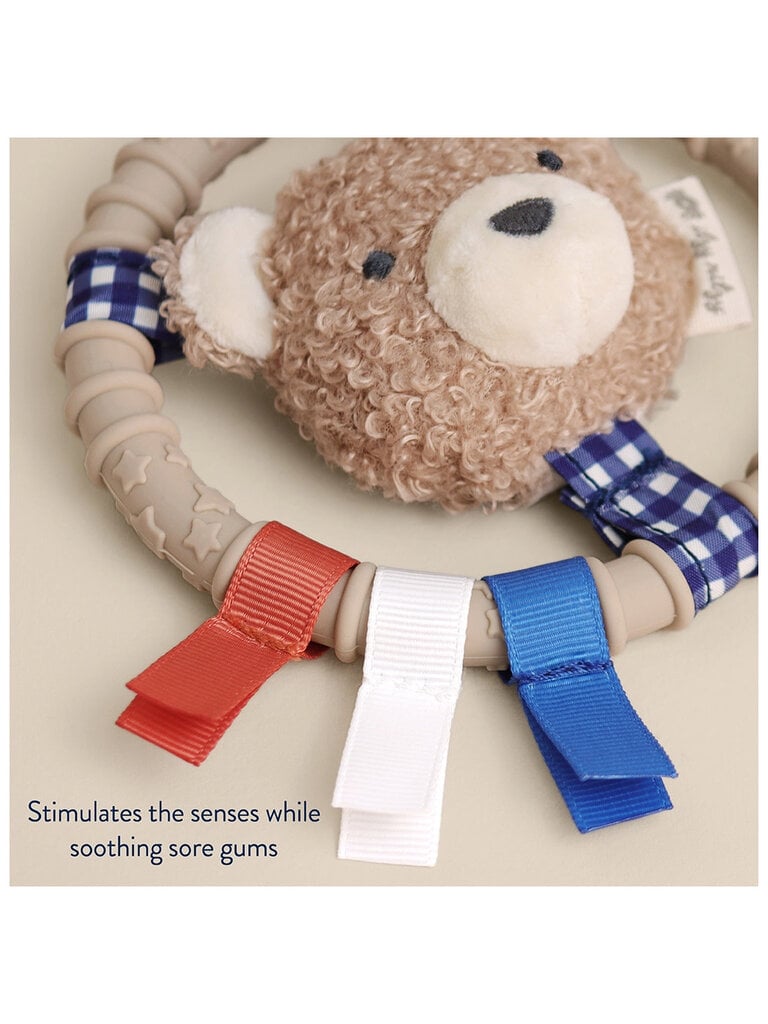 itzy ritzy Taupe Bear Teething Ring