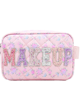 OMG Accessories Makeup Floral Quilted Pouch