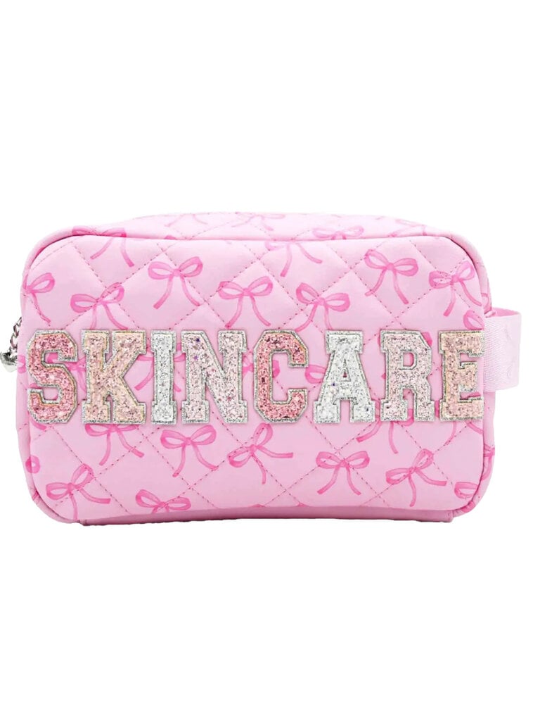 Skincare Bow Quilted Pouch