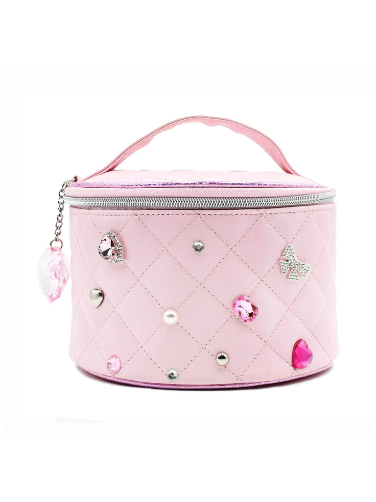 Rhinestone Round Glam Bag with Charm