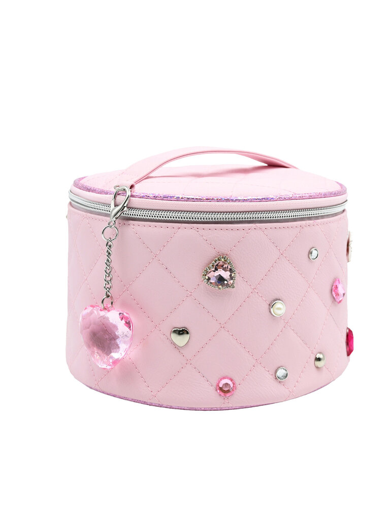 Rhinestone Round Glam Bag with Charm